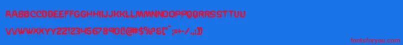 Wickermancond Font – Red Fonts on Blue Background