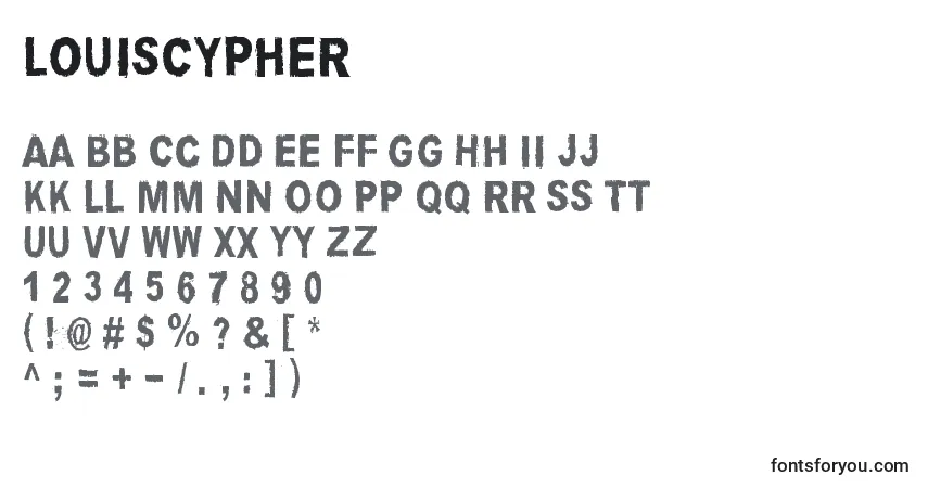Fuente LouisCypher - alfabeto, números, caracteres especiales