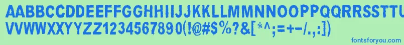 Czcionka LouisCypher – niebieskie czcionki na zielonym tle