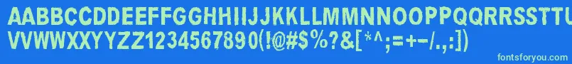 LouisCypher Font – Green Fonts on Blue Background