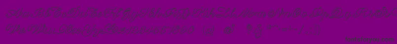 CantateBeveled-Schriftart – Schwarze Schriften auf violettem Hintergrund