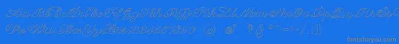 CantateBeveled-Schriftart – Graue Schriften auf blauem Hintergrund