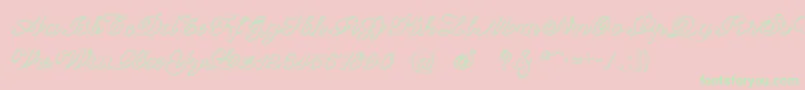 CantateBeveled-Schriftart – Grüne Schriften auf rosa Hintergrund