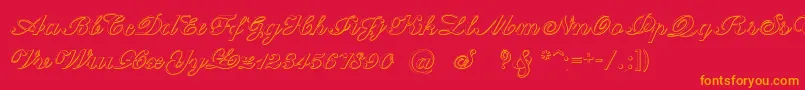 CantateBeveled Font – Orange Fonts on Red Background