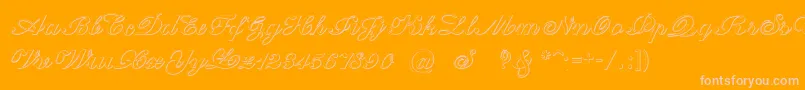 CantateBeveled Font – Pink Fonts on Orange Background