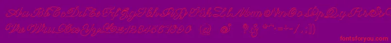 CantateBeveled Font – Red Fonts on Purple Background