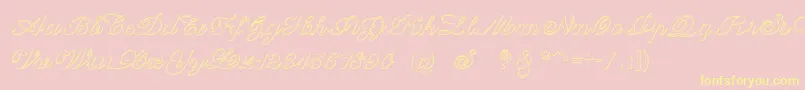 CantateBeveled Font – Yellow Fonts on Pink Background