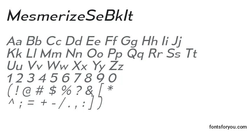 MesmerizeSeBkIt Font – alphabet, numbers, special characters