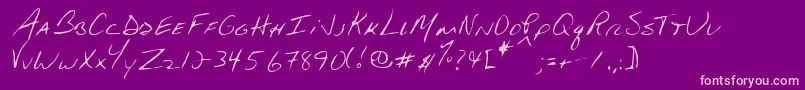 StevoRegular Font – Pink Fonts on Purple Background