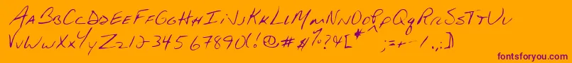 StevoRegular Font – Purple Fonts on Orange Background