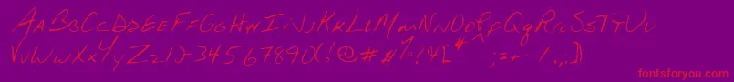 StevoRegular Font – Red Fonts on Purple Background