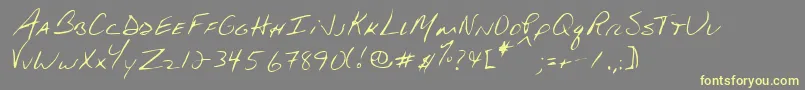 StevoRegular-fontti – keltaiset fontit harmaalla taustalla