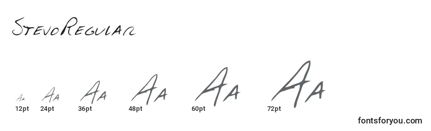 StevoRegular Font Sizes