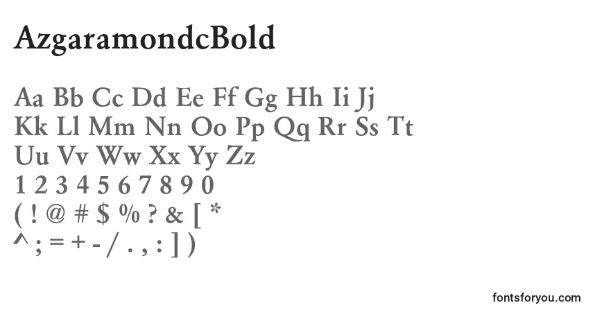 Czcionka AzgaramondcBold – alfabet, cyfry, specjalne znaki