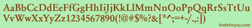 AzgaramondcBold Font – Brown Fonts on Green Background