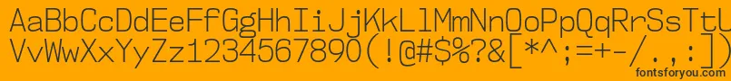 Nk57MonospaceScLt Font – Black Fonts on Orange Background