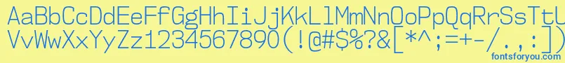 Nk57MonospaceScLt Font – Blue Fonts on Yellow Background