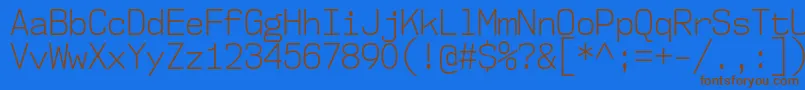 Nk57MonospaceScLt Font – Brown Fonts on Blue Background