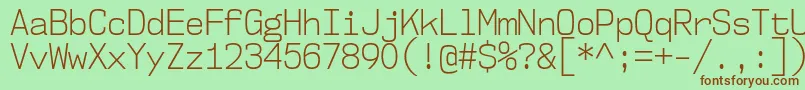 Nk57MonospaceScLt Font – Brown Fonts on Green Background