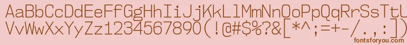 Nk57MonospaceScLt Font – Brown Fonts on Pink Background