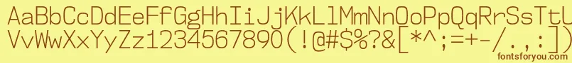 Nk57MonospaceScLt Font – Brown Fonts on Yellow Background