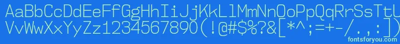 Nk57MonospaceScLt Font – Green Fonts on Blue Background