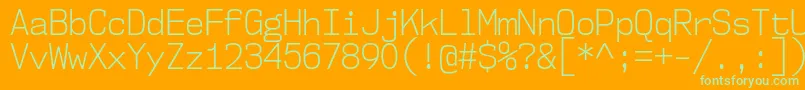 Nk57MonospaceScLt Font – Green Fonts on Orange Background