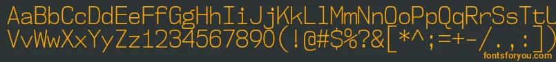Nk57MonospaceScLt Font – Orange Fonts on Black Background