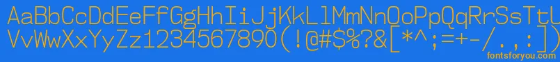 Nk57MonospaceScLt Font – Orange Fonts on Blue Background
