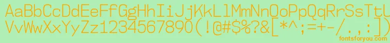 Nk57MonospaceScLt Font – Orange Fonts on Green Background
