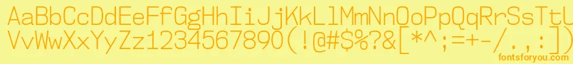 Nk57MonospaceScLt Font – Orange Fonts on Yellow Background