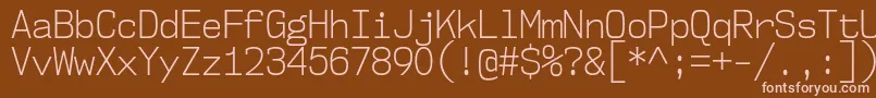 Nk57MonospaceScLt Font – Pink Fonts on Brown Background