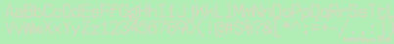 Nk57MonospaceScLt-Schriftart – Rosa Schriften auf grünem Hintergrund