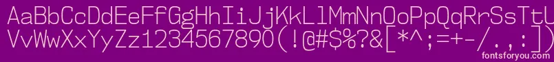 Nk57MonospaceScLt Font – Pink Fonts on Purple Background