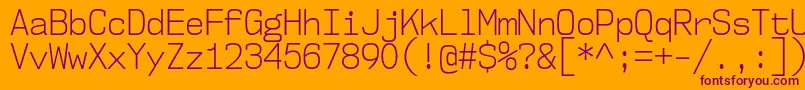Nk57MonospaceScLt Font – Purple Fonts on Orange Background
