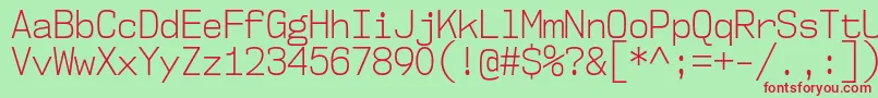 Nk57MonospaceScLt Font – Red Fonts on Green Background