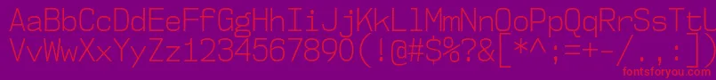 Nk57MonospaceScLt Font – Red Fonts on Purple Background