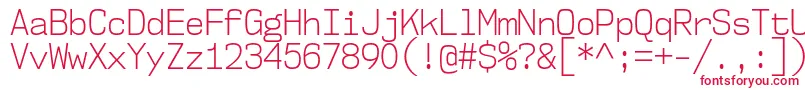 Nk57MonospaceScLt-fontti – punaiset fontit valkoisella taustalla