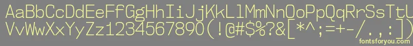 Nk57MonospaceScLt-Schriftart – Gelbe Schriften auf grauem Hintergrund