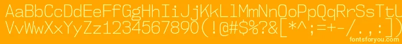 Nk57MonospaceScLt Font – Yellow Fonts on Orange Background
