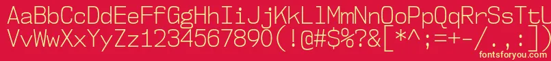 Nk57MonospaceScLt Font – Yellow Fonts on Red Background