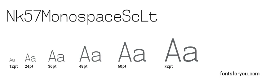 Nk57MonospaceScLt Font Sizes