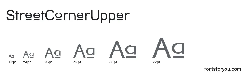 StreetCornerUpper Font Sizes
