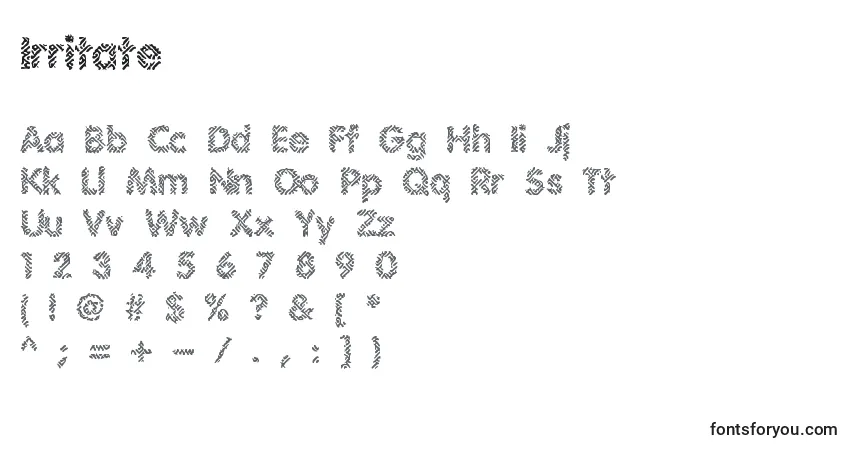 A fonte Irritate – alfabeto, números, caracteres especiais