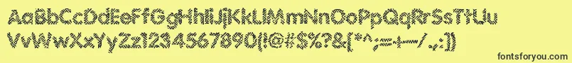 Irritate-fontti – mustat fontit keltaisella taustalla