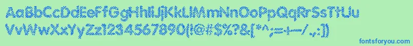 Irritate Font – Blue Fonts on Green Background