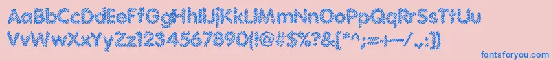 Irritate Font – Blue Fonts on Pink Background