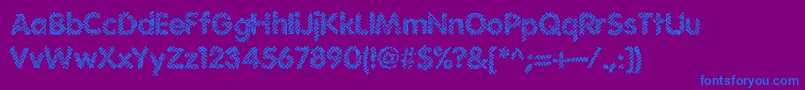 Irritate-Schriftart – Blaue Schriften auf violettem Hintergrund