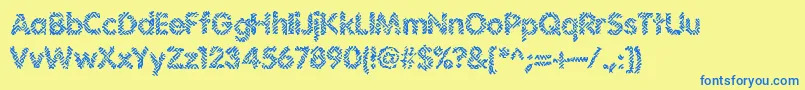 Irritate Font – Blue Fonts on Yellow Background