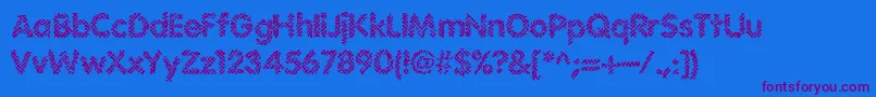 Irritate Font – Purple Fonts on Blue Background